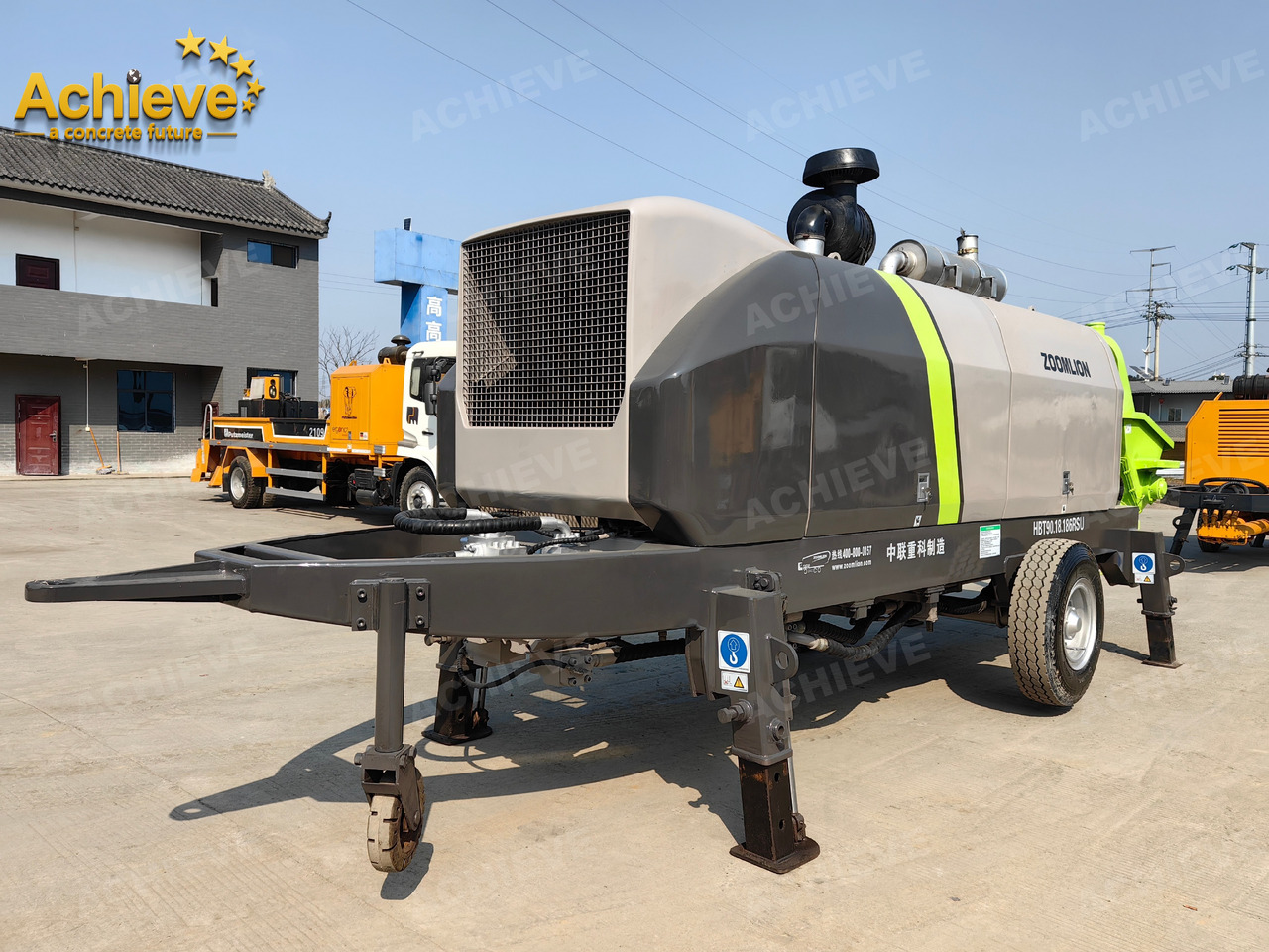 Pompe à béton stationnaire Zoomlion 2022 Zoomlion HBT 90.18.186RSU hydraulic Concrete Trailer Pump in China【ACHIEVE】TOP CONDITION!!!: photos 6