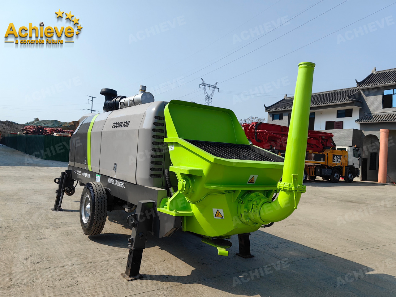 Pompe à béton stationnaire Zoomlion 2022 Zoomlion HBT 90.18.186RSU hydraulic Concrete Trailer Pump in China【ACHIEVE】TOP CONDITION!!!: photos 5