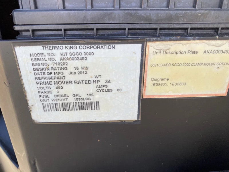 THERMO KING Genset Clip-on SG 3000 / 2013 / 12474 hrs. - Groupe électrogène: photos 5 THERMO KING Genset Clip-on SG 3000 / 2013 / 12474 hrs. - Groupe électrogène: photos 5