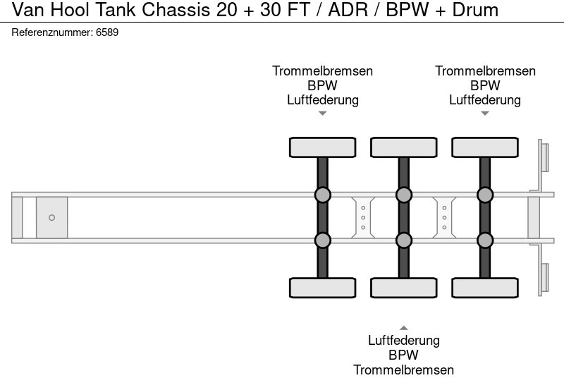 Semi-remorque porte-conteneur/ Caisse mobile Van Hool Tank Chassis 20 + 30 FT / ADR / BPW + Drum: photos 8