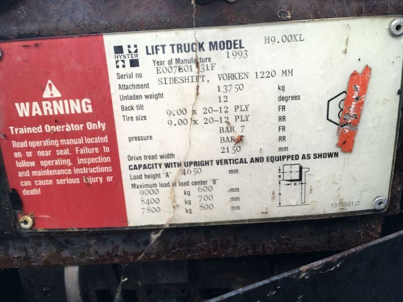 Chariot élévateur diesel Hyster H9.00XL: photos 11