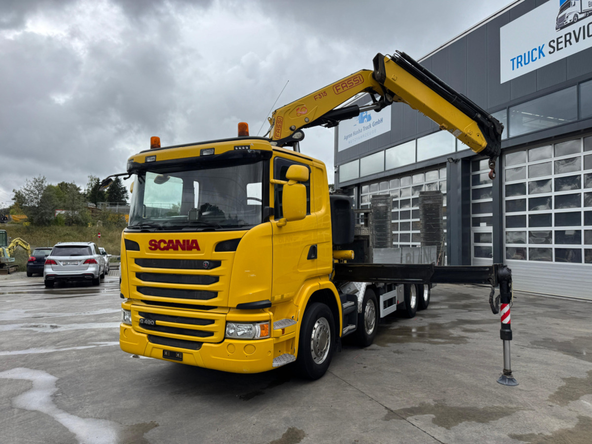SCANIA G490 8x4 Fassi 315-5 Taxi - Camion grue: photos 1 SCANIA G490 8x4 Fassi 315-5 Taxi - Camion grue: photos 1