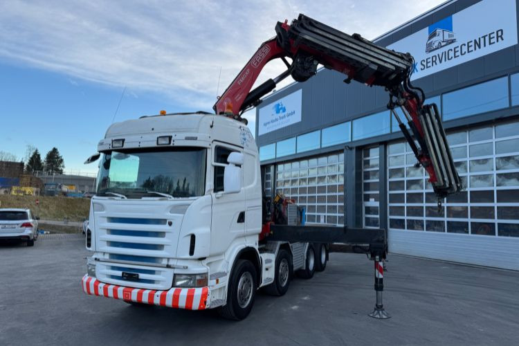 Scania R480 8x4 Fassi 660 SZM/Pritsche - Camion grue: photos 1 Scania R480 8x4 Fassi 660 SZM/Pritsche - Camion grue: photos 1