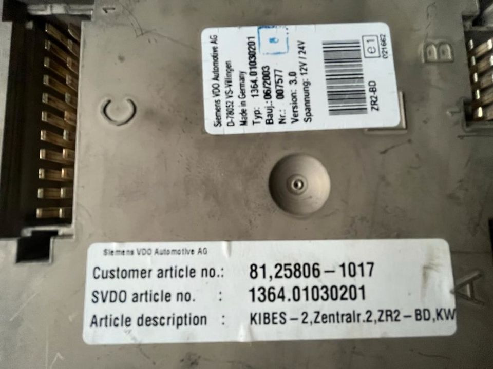 MAN Siemens VDO ZR2-BD Steuergerät 81.25806-1017 - Bloc de gestion pour Camion: photos 2 MAN Siemens VDO ZR2-BD Steuergerät 81.25806-1017 - Bloc de gestion pour Camion: photos 2