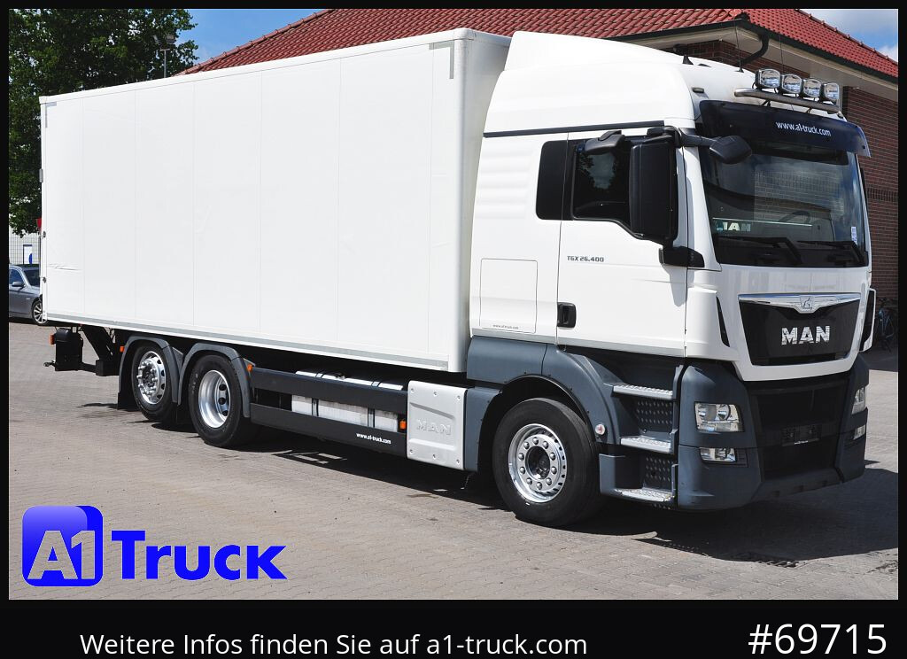 MAN TGX 26,400, Koffer, L 7,4m LBW, Lift-lenkachse, - Camion fourgon: photos 1 MAN TGX 26,400, Koffer, L 7,4m LBW, Lift-lenkachse, - Camion fourgon: photos 1