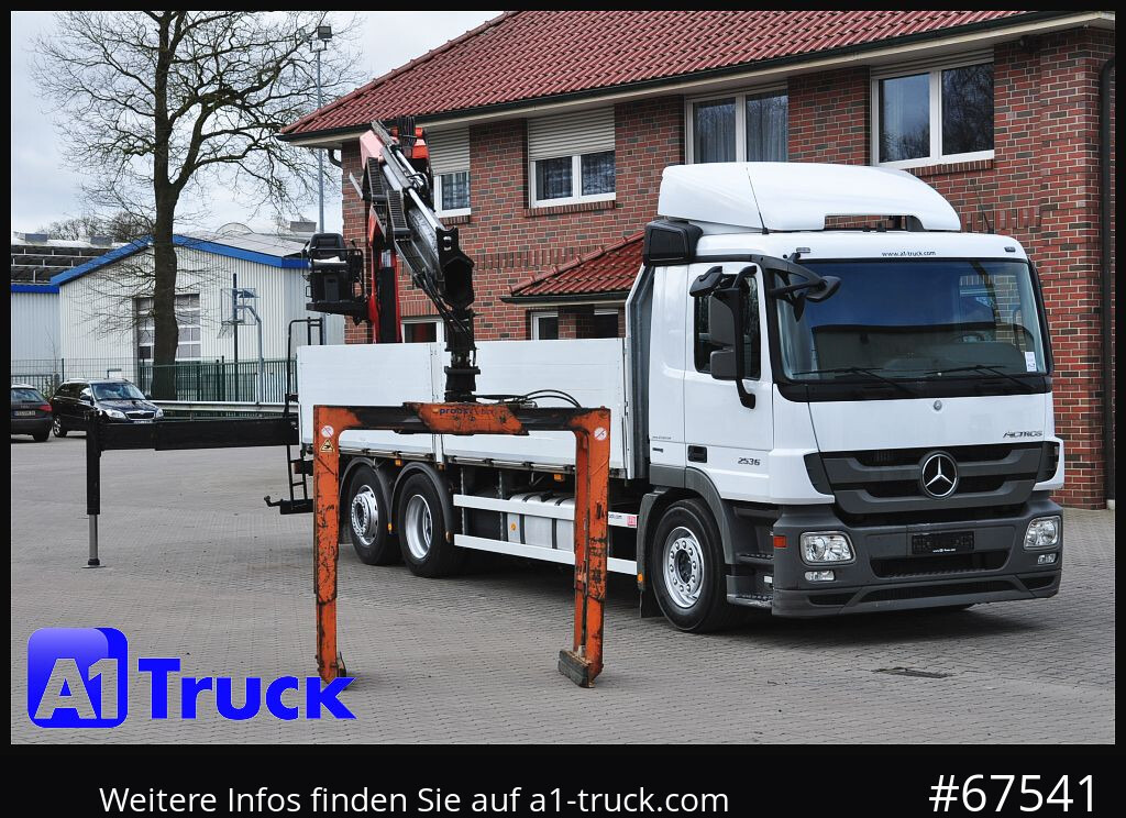 MERCEDES-BENZ Actros 2536 MP3, Palfinger PK 18001L, Lift-Lenk - Camion grue, Camion plateau: photos 1 MERCEDES-BENZ Actros 2536 MP3, Palfinger PK 18001L, Lift-Lenk - Camion grue, Camion plateau: photos 1