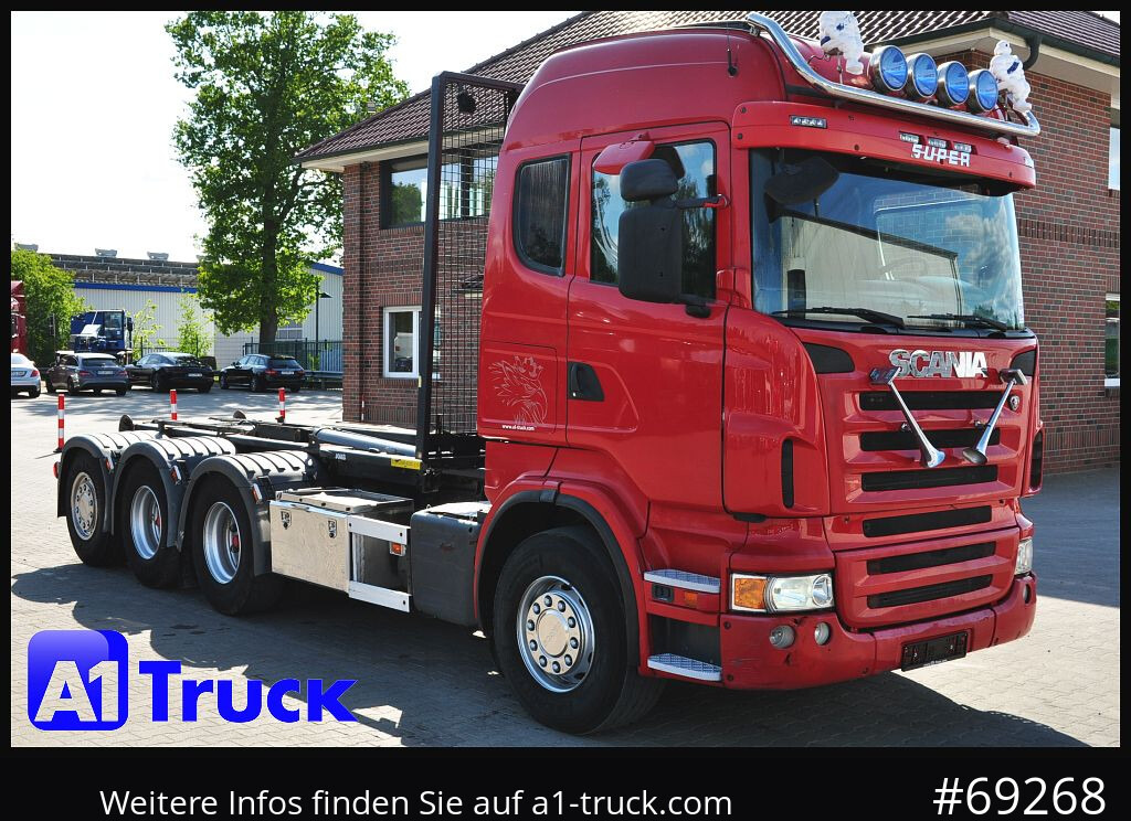 SCANIA R480, Abrollkipper Joab, 8x4, Lift-Lenkachse, - Camion ampliroll: photos 1 SCANIA R480, Abrollkipper Joab, 8x4, Lift-Lenkachse, - Camion ampliroll: photos 1