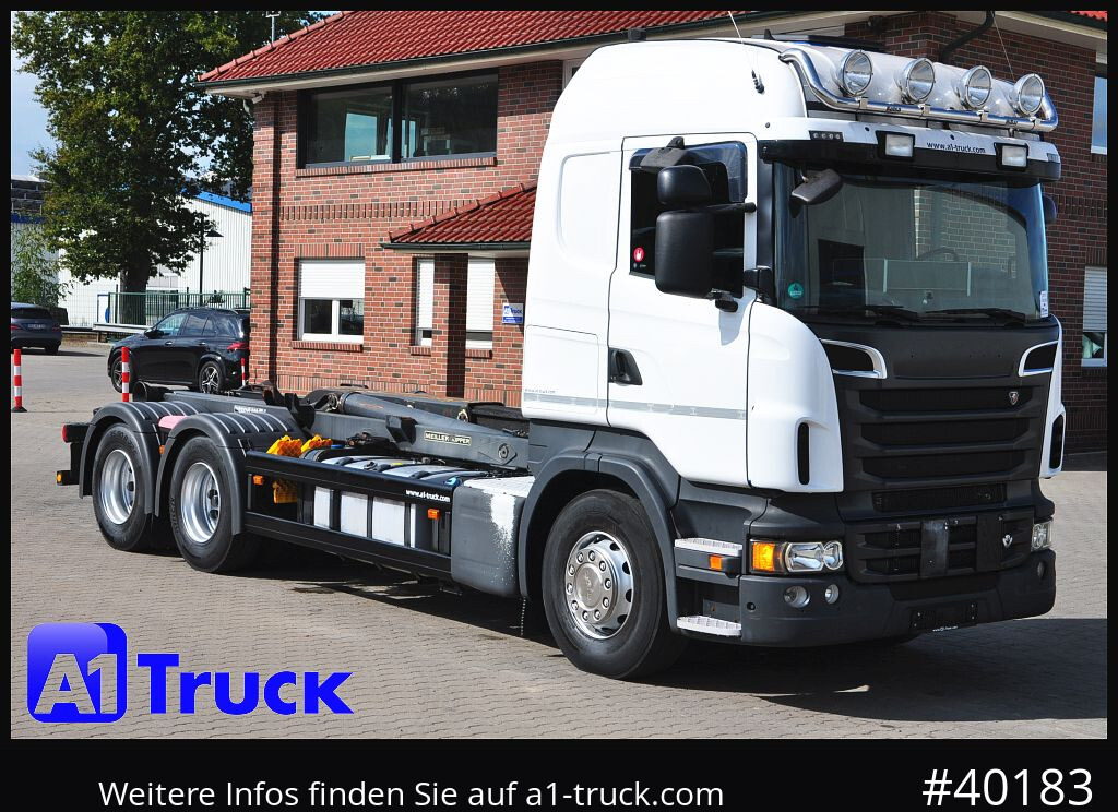 SCANIA R500, V8,,  Meiller, Liftachse, - Camion ampliroll: photos 1 SCANIA R500, V8,,  Meiller, Liftachse, - Camion ampliroll: photos 1