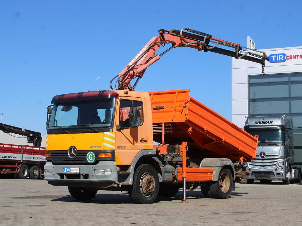 Mercedes-Benz Atego 1523, HYDRAULIC ARM ATLAS 60.1, THREE-SIDED - Camion benne, Camion grue: photos 1 Mercedes-Benz Atego 1523, HYDRAULIC ARM ATLAS 60.1, THREE-SIDED - Camion benne, Camion grue: photos 1
