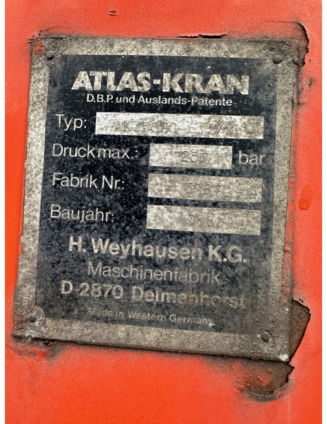Atlas AK3500C 6.5/2 - Grue auxiliaire pour Camion: photos 2 Atlas AK3500C 6.5/2 - Grue auxiliaire pour Camion: photos 2