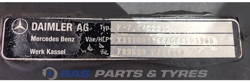 Mercedes-Benz Mercedes F-7.5/C22.5 Vooras A 960 331 17 01 - Essieu avant pour Camion: photos 4 Mercedes-Benz Mercedes F-7.5/C22.5 Vooras A 960 331 17 01 - Essieu avant pour Camion: photos 4