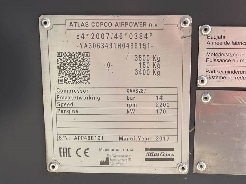 Atlas-Copco XAVS 287 - Compresseur d'air: photos 5 Atlas-Copco XAVS 287 - Compresseur d'air: photos 5