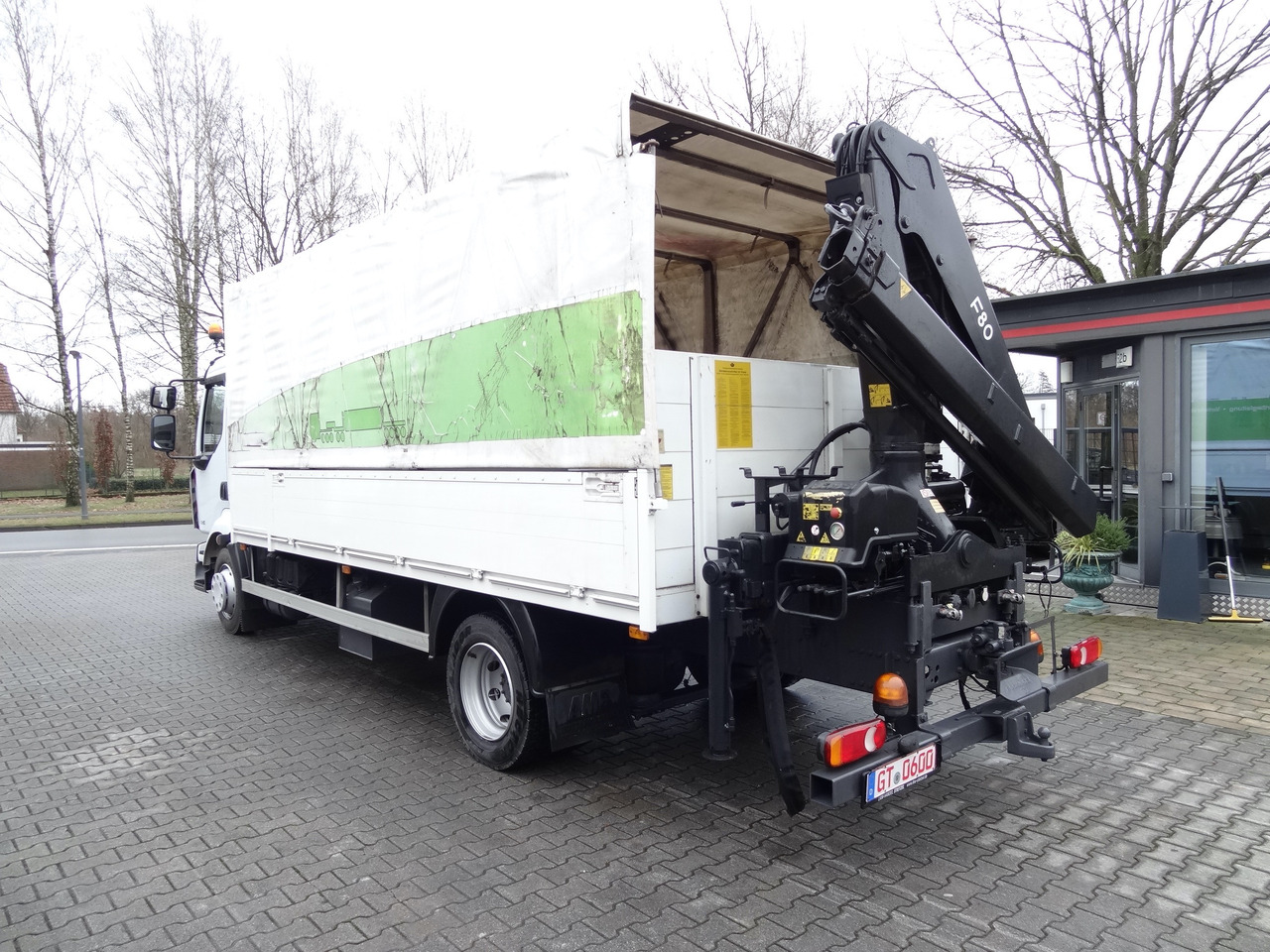 Camion grue, Camion plateau Renault Midlum 300.12 Fassi F80: photos 14