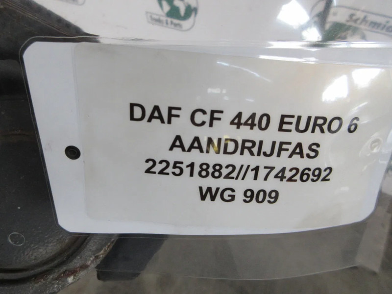 DAF 2251882 // 1742692 AANDRIJFAS DAF 6X2 CF XF EURO 6 - Demi arbre pour Camion: photos 5 DAF 2251882 // 1742692 AANDRIJFAS DAF 6X2 CF XF EURO 6 - Demi arbre pour Camion: photos 5