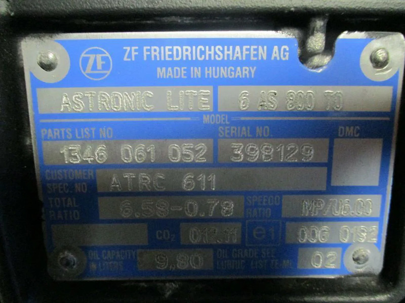 DAF LF 1719058 TRANMISSIE 6 AS 800 TO / Ratio 6.58-078 EURO 6 NIEUW! - Boîte de vitesse pour Camion: photos 2 DAF LF 1719058 TRANMISSIE 6 AS 800 TO / Ratio 6.58-078 EURO 6 NIEUW! - Boîte de vitesse pour Camion: photos 2