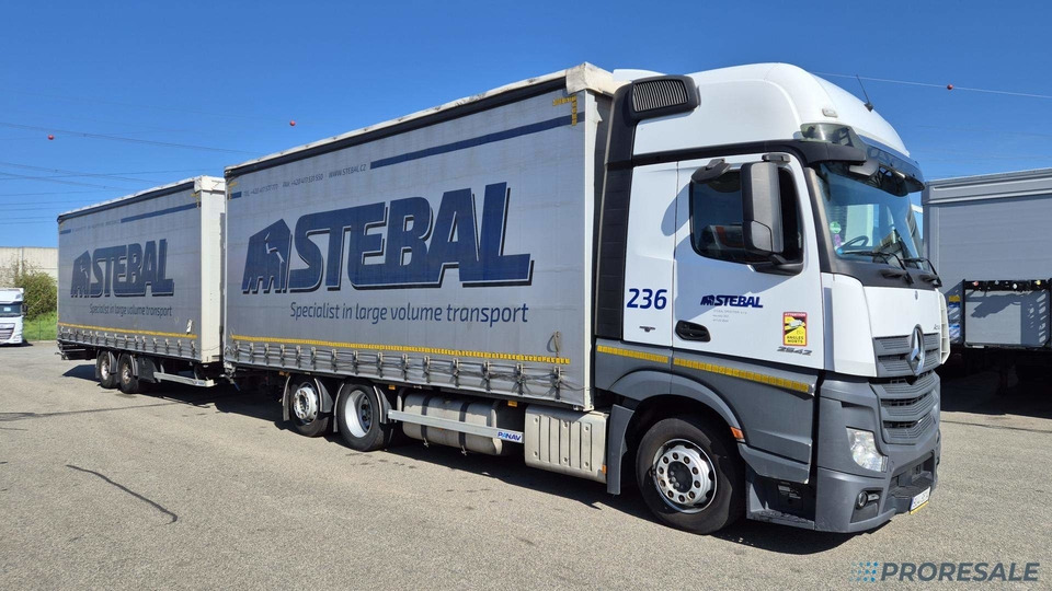 MERCEDES-BENZ ACTROS 2542 6X2 EURO 6 velkoobjemová souprava - prodejné jen s přívěsem PANAV P0465Z - cena je za celou soupravu - Camion à rideaux coulissants: photos 1 MERCEDES-BENZ ACTROS 2542 6X2 EURO 6 velkoobjemová souprava - prodejné jen s přívěsem PANAV P0465Z - cena je za celou soupravu - Camion à rideaux coulissants: photos 1