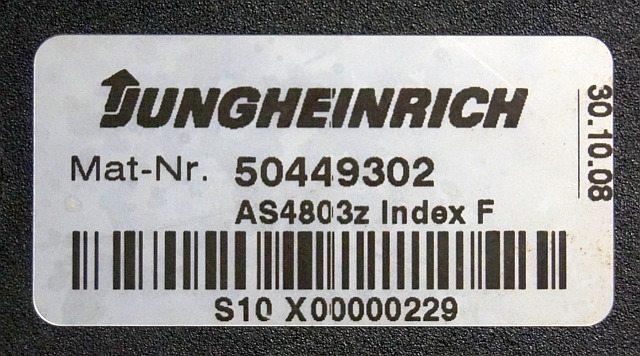 Jungheinrich 50449302 | Stuur regeling Controller AS4803 Z Index F sn.S10X000002 - Bloc de gestion pour Matériel de manutention: photos 3 Jungheinrich 50449302 | Stuur regeling Controller AS4803 Z Index F sn.S10X000002 - Bloc de gestion pour Matériel de manutention: photos 3