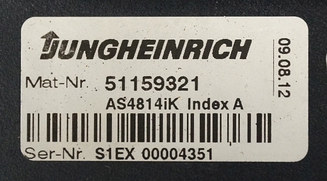 Jungheinrich 51159321 | Rij/hef regeling drive/lifting controller AS4814Ik Index - Bloc de gestion pour Matériel de manutention: photos 4 Jungheinrich 51159321 | Rij/hef regeling drive/lifting controller AS4814Ik Index - Bloc de gestion pour Matériel de manutention: photos 4