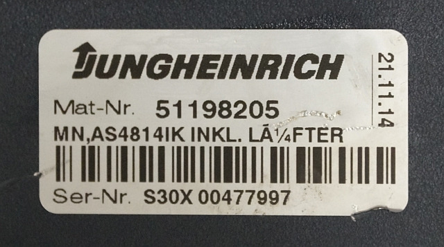 Jungheinrich 51159321 | Rij/hef regeling drive/lifting controller AS4814Ik Index - Bloc de gestion pour Matériel de manutention: photos 4 Jungheinrich 51159321 | Rij/hef regeling drive/lifting controller AS4814Ik Index - Bloc de gestion pour Matériel de manutention: photos 4