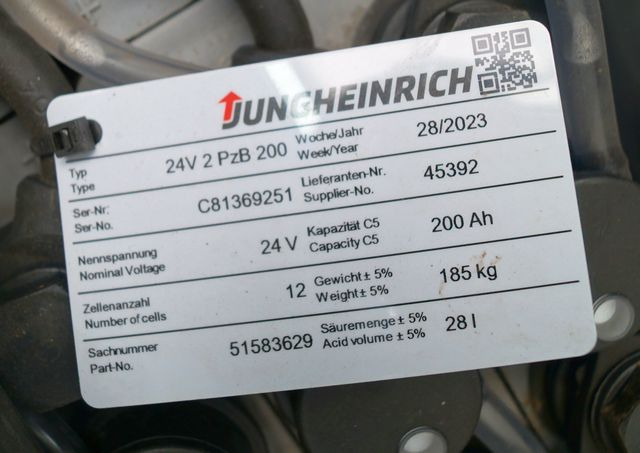 Jungheinrich unknown | Battery 24 2PZB200 year 2023 weight 185 kg sn. C81368251 - Accumulateur pour Matériel de manutention: photos 4 Jungheinrich unknown | Battery 24 2PZB200 year 2023 weight 185 kg sn. C81368251 - Accumulateur pour Matériel de manutention: photos 4
