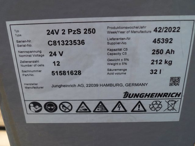 Jungheinrich unknown | Battery 24 2PZS250 year 2022 weight 212 kg sn. C81323536 - Accumulateur pour Matériel de manutention: photos 3 Jungheinrich unknown | Battery 24 2PZS250 year 2022 weight 212 kg sn. C81323536 - Accumulateur pour Matériel de manutention: photos 3