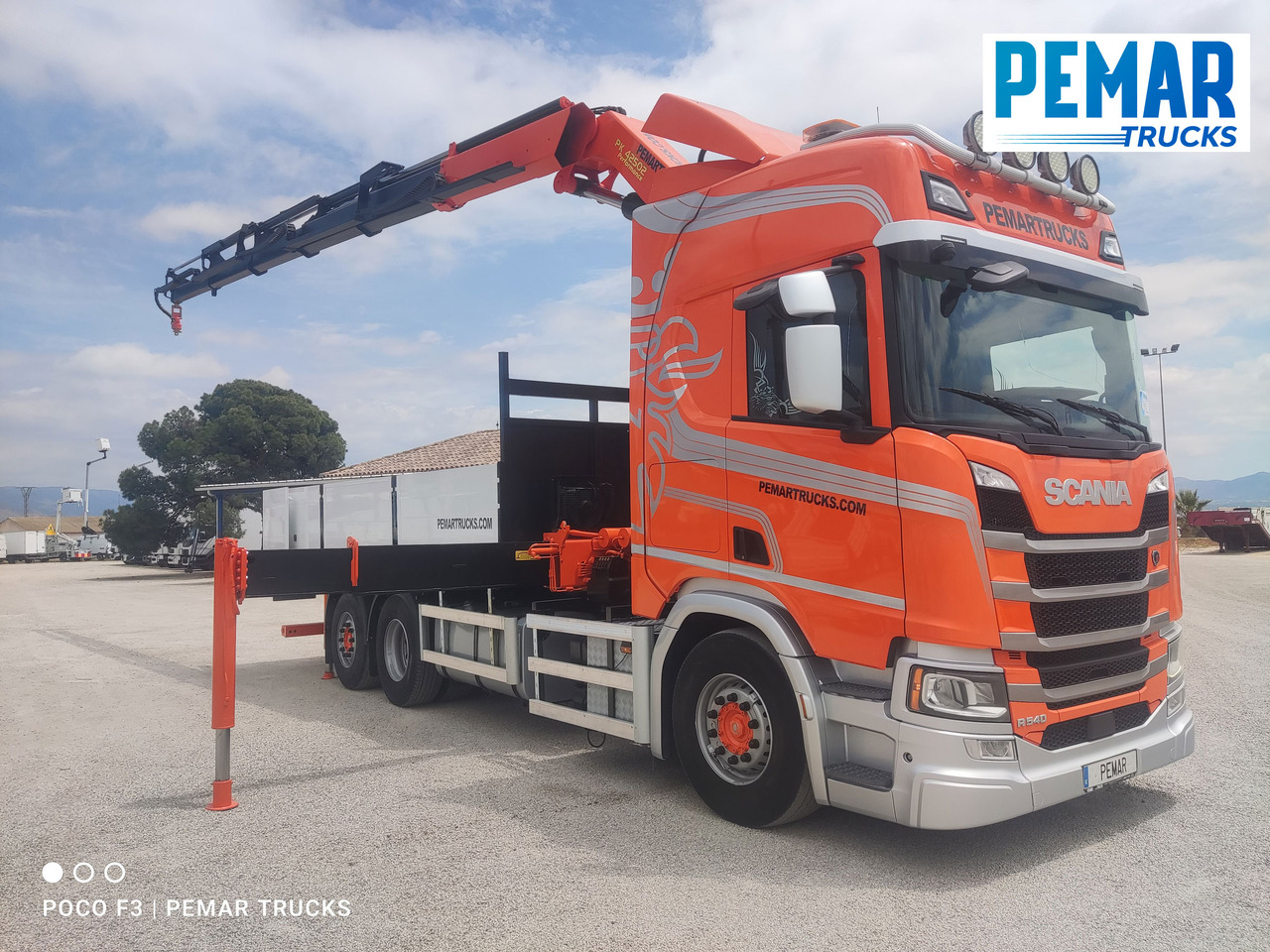 Camion plateau, Camion grue SCANIA R 540 6X2 GRUA CAJA FIJA: photos 20
