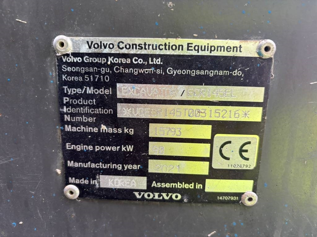 Volvo ECR 145 EL (Under Preparation)  - Pelle sur chenille: photos 2 Volvo ECR 145 EL (Under Preparation)  - Pelle sur chenille: photos 2