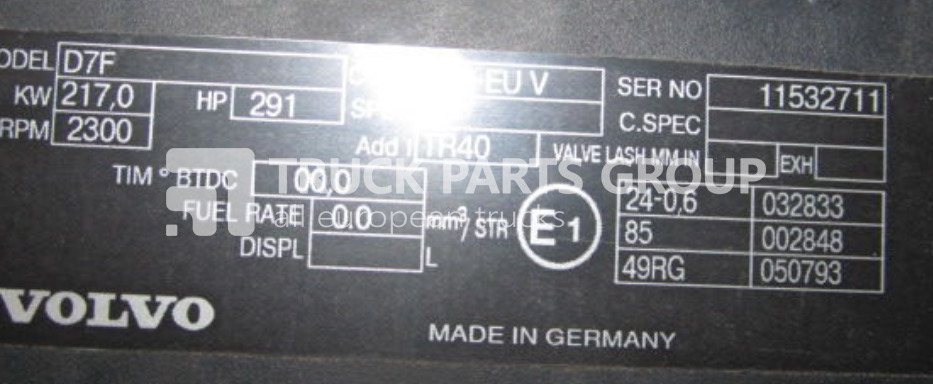 VOLVO FL7, FM, RENAULT MIDLUM DXI engine DXI7, D7E, D7F, 290 HP, 240 H engine - Moteur pour Camion: photos 2 VOLVO FL7, FM, RENAULT MIDLUM DXI engine DXI7, D7E, D7F, 290 HP, 240 H engine - Moteur pour Camion: photos 2