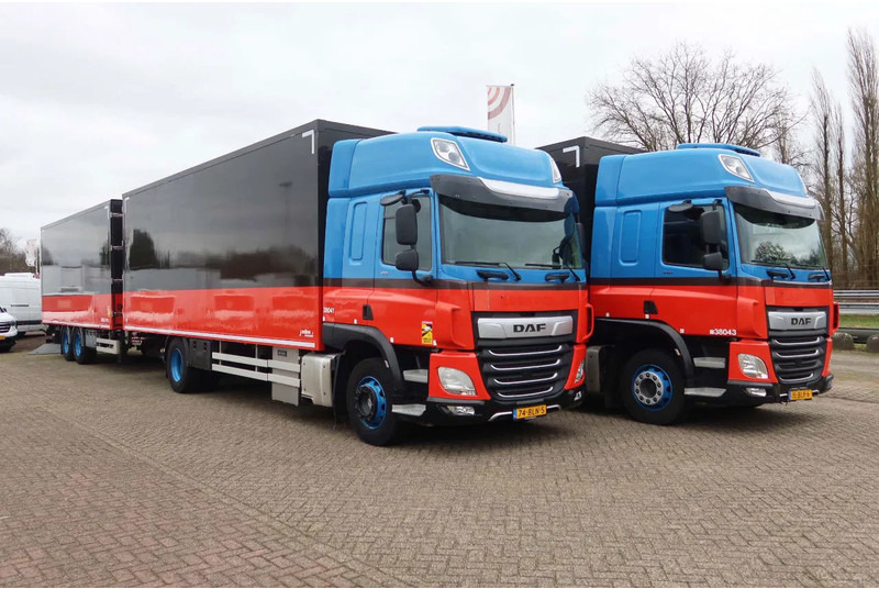 DAF CF 410 Bakwagen+Trailer met klep 2.000 kg. 6 Stuks in voorraad. Price 49.500,-- euro netto. - Camion fourgon: photos 2 DAF CF 410 Bakwagen+Trailer met klep 2.000 kg. 6 Stuks in voorraad. Price 49.500,-- euro netto. - Camion fourgon: photos 2