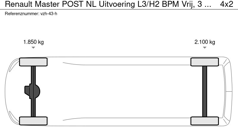 Fourgon utilitaire Renault Master POST NL Uitvoering L3/H2 BPM Vrij, 3 pieces in stock: photos 18