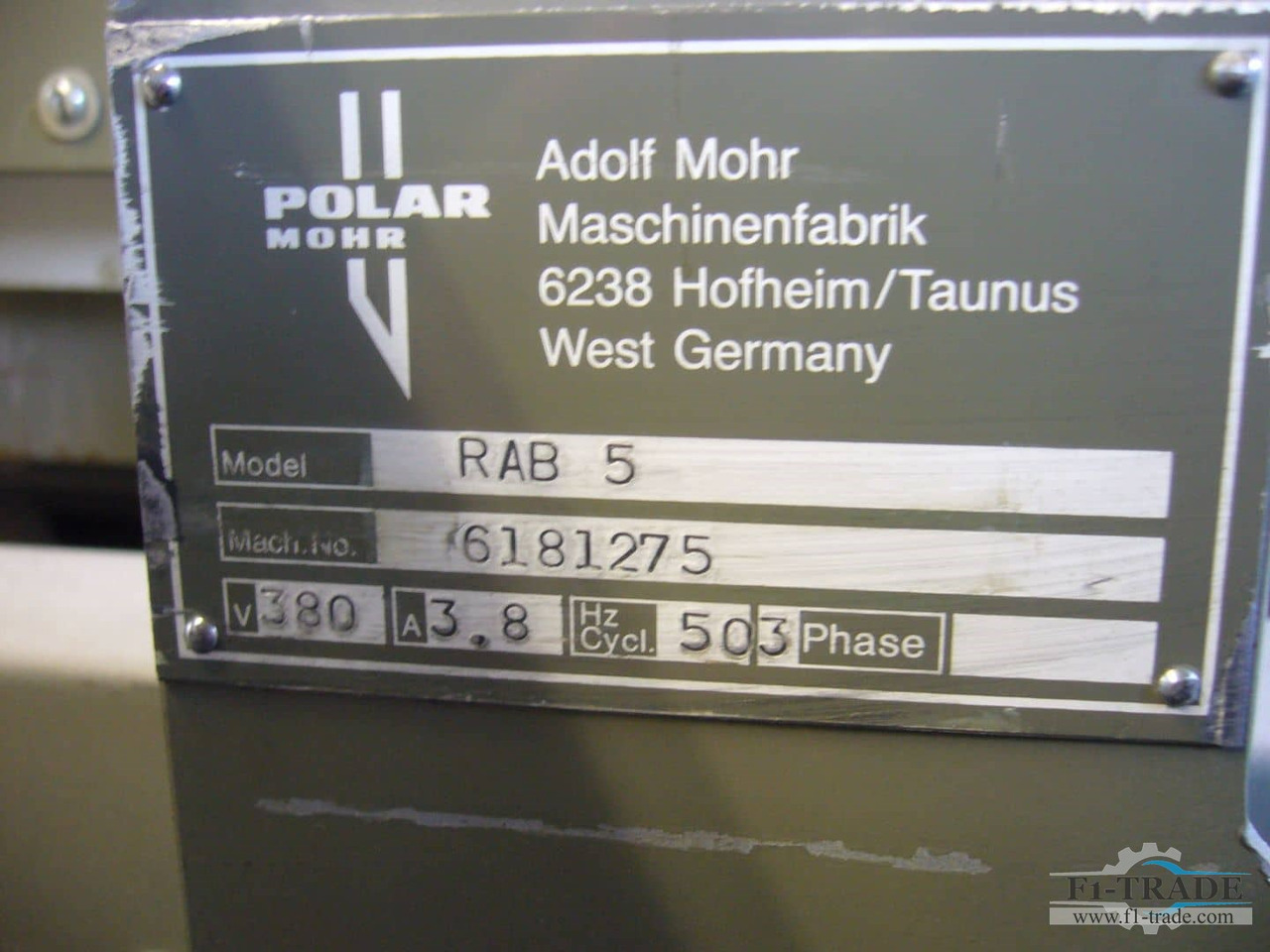 Polar RAB 5 - Machine d'impression: photos 4 Polar RAB 5 - Machine d'impression: photos 4