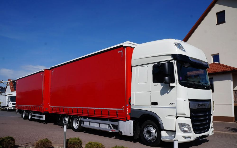 DAF XF 480 EURO 6 ZESTAW TANDEM PRZEJAZDOWY 120 M3 7,8 M + 7,8 M WECON - Camion à rideaux coulissants: photos 1 DAF XF 480 EURO 6 ZESTAW TANDEM PRZEJAZDOWY 120 M3 7,8 M + 7,8 M WECON - Camion à rideaux coulissants: photos 1