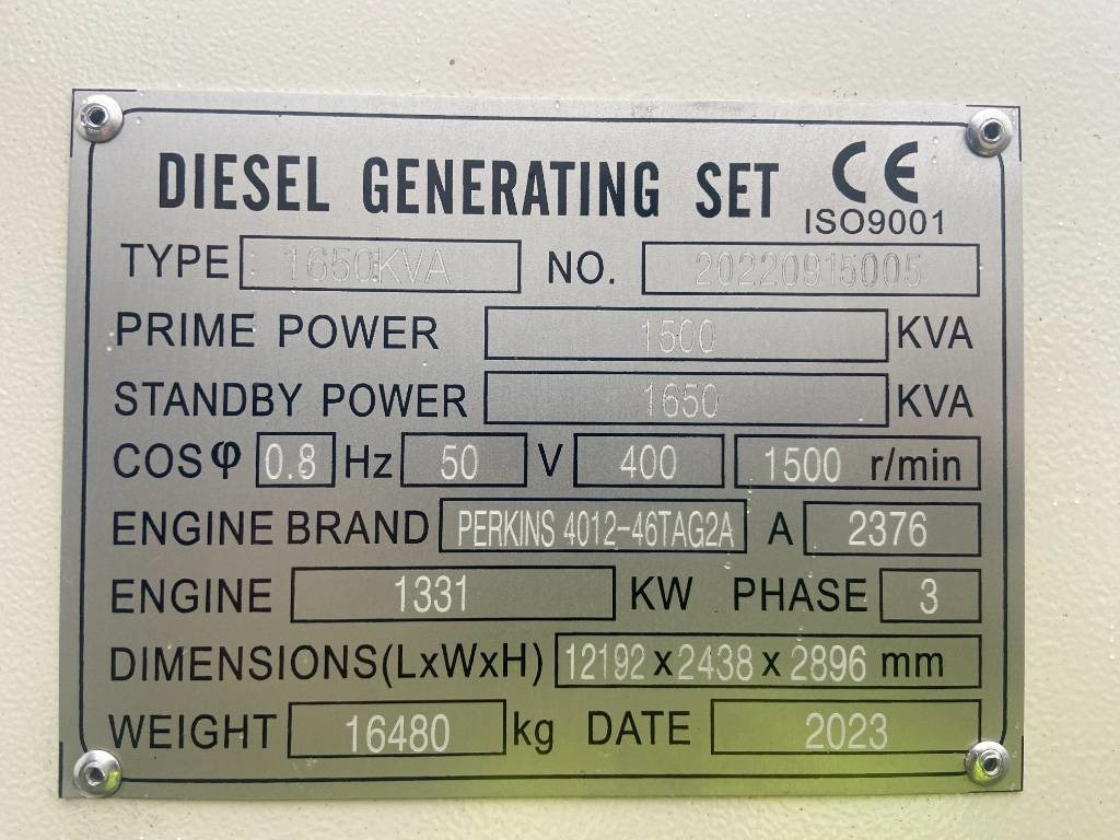 Perkins 4012-46TAG2A - 1.650 kVA Generator - DPX-19823-O - Groupe électrogène: photos 4 Perkins 4012-46TAG2A - 1.650 kVA Generator - DPX-19823-O - Groupe électrogène: photos 4