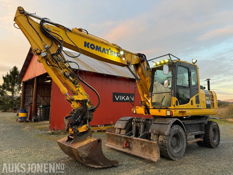 2015 Komatsu PW 160-8 Velutstyrt hjulgraver med Engcon rototilt, Leica GPS og sentralsmøring - Pelle: photos 1 2015 Komatsu PW 160-8 Velutstyrt hjulgraver med Engcon rototilt, Leica GPS og sentralsmøring - Pelle: photos 1