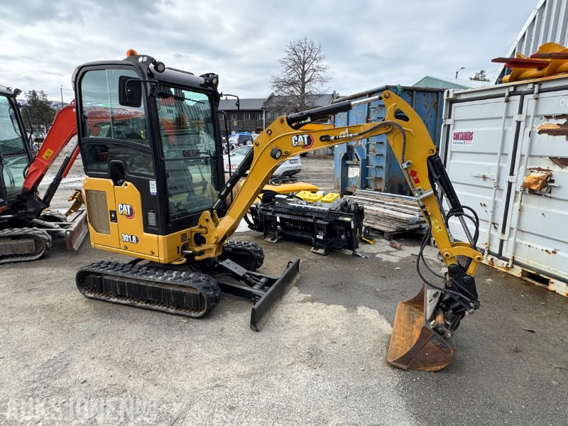 2020 Cat 301.8 Minigraver - 600T - Hyd. Skuffe - Skjær - Pelle: photos 1 2020 Cat 301.8 Minigraver - 600T - Hyd. Skuffe - Skjær - Pelle: photos 1