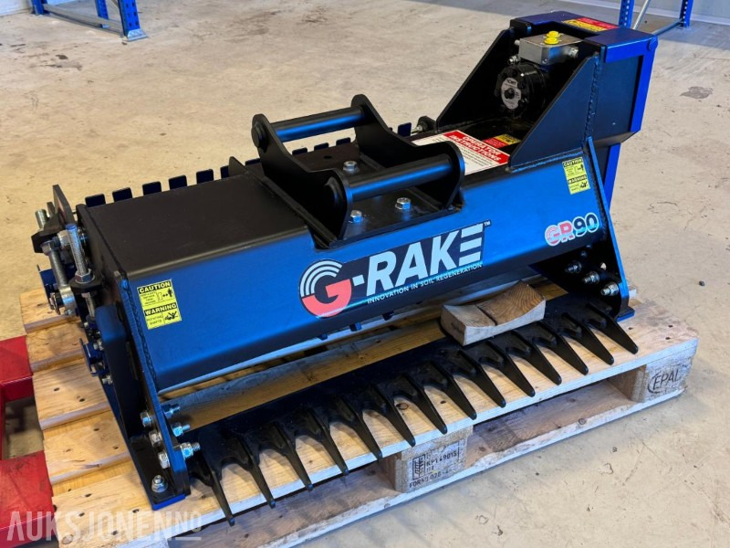 2024 G-Rake - GR90 - Hydraulisk jordfres / rake til gravemaskin - S40 feste - Accessoire pour Engins de chantier: photos 1 2024 G-Rake - GR90 - Hydraulisk jordfres / rake til gravemaskin - S40 feste - Accessoire pour Engins de chantier: photos 1
