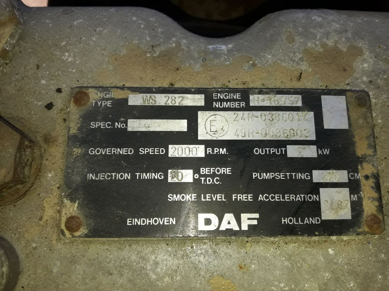 DAF WS282 ATI DAF 95 - Moteur pour Camion: photos 4 DAF WS282 ATI DAF 95 - Moteur pour Camion: photos 4