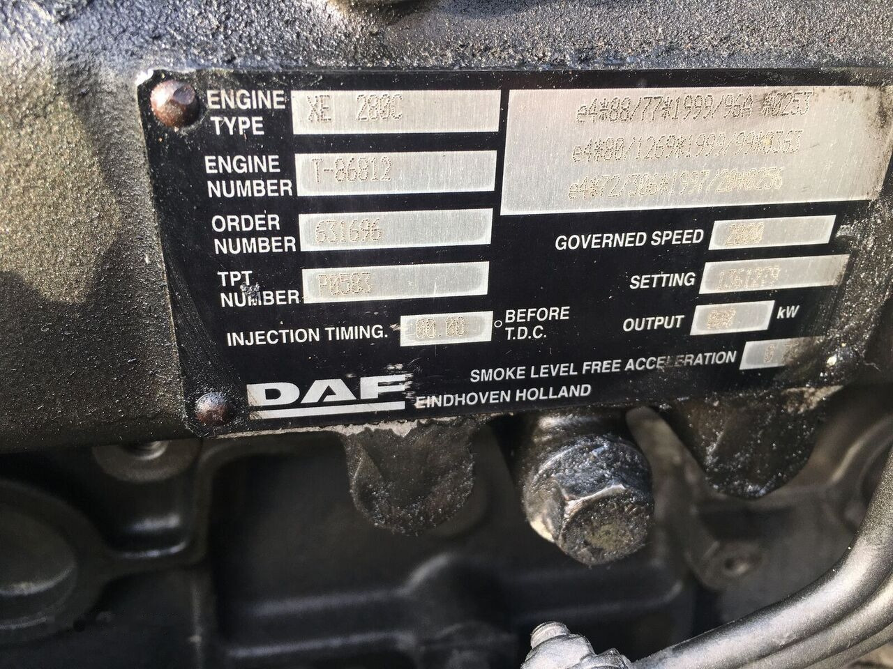 DAF XE 280C DAF CF 85, XF 95 - Moteur pour Camion: photos 2 DAF XE 280C DAF CF 85, XF 95 - Moteur pour Camion: photos 2