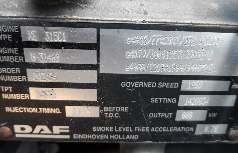 DAF XE 315 C1 DAF XF - Moteur pour Camion: photos 2 DAF XE 315 C1 DAF XF - Moteur pour Camion: photos 2