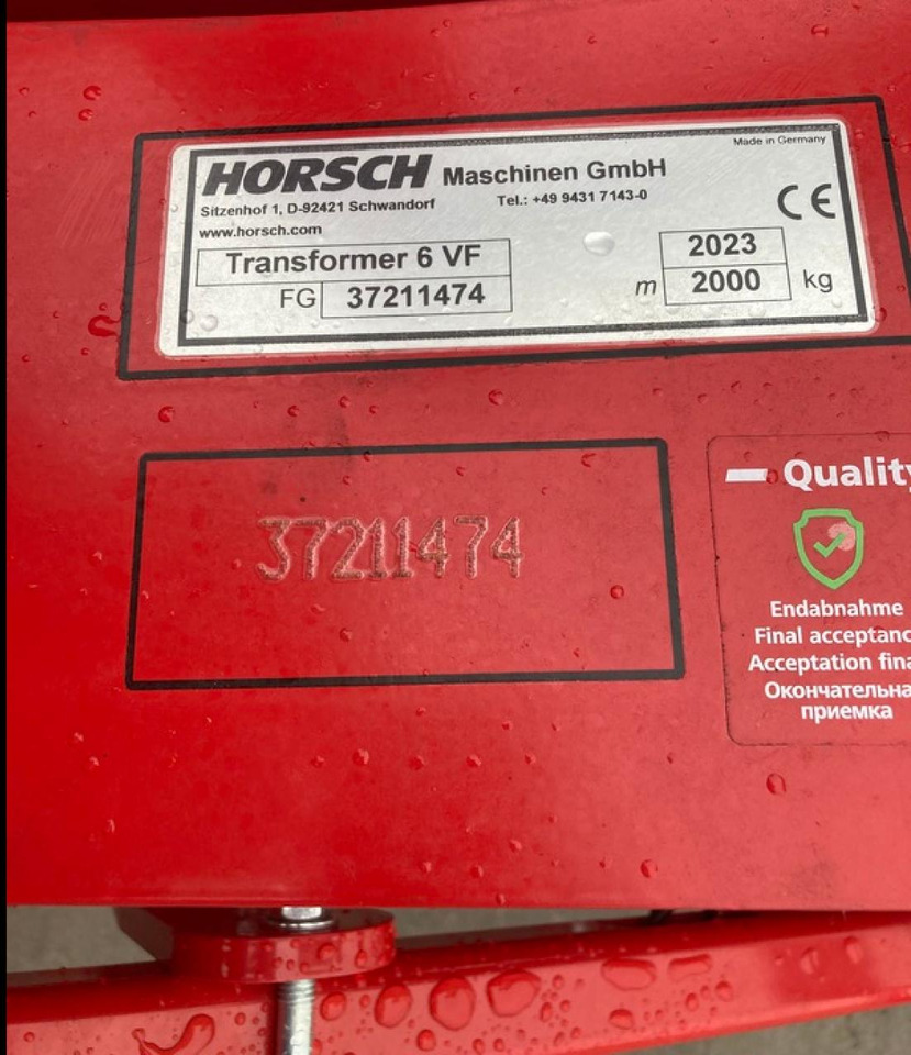Horsch TRANSFORMER 6 VF - Outils du sol: photos 4 Horsch TRANSFORMER 6 VF - Outils du sol: photos 4