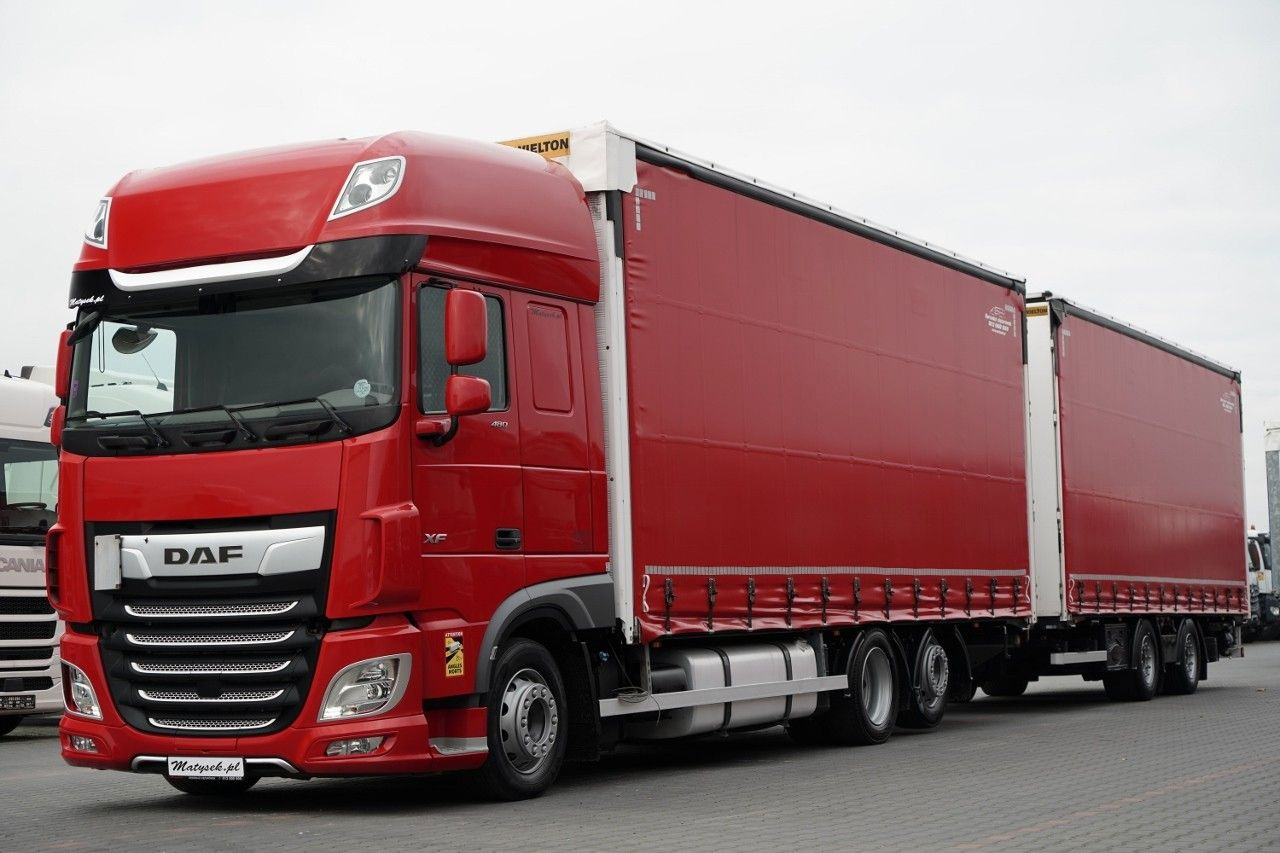 DAF XF 480 / ZESTAW TANDEM / 120 M3 / PRZEJAZDOWY / - Camion à rideaux coulissants: photos 1 DAF XF 480 / ZESTAW TANDEM / 120 M3 / PRZEJAZDOWY / - Camion à rideaux coulissants: photos 1