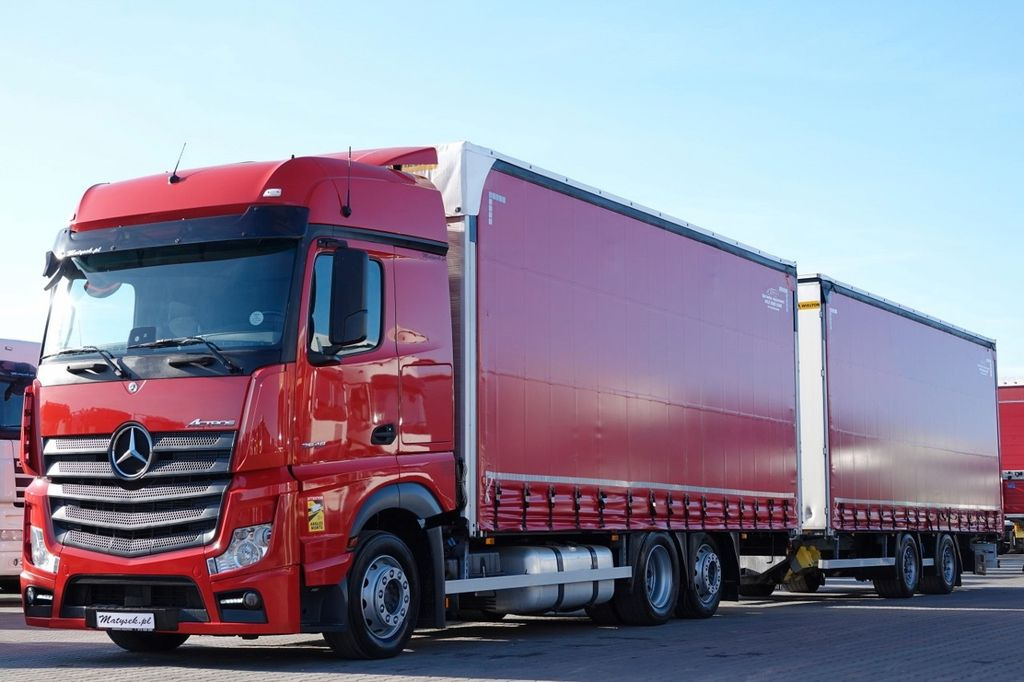 Mercedes-Benz ACTROS 2548 / ZESTAW TANDEM 120 M3 / PRZEJAZDOWY - Camion à rideaux coulissants: photos 1 Mercedes-Benz ACTROS 2548 / ZESTAW TANDEM 120 M3 / PRZEJAZDOWY - Camion à rideaux coulissants: photos 1