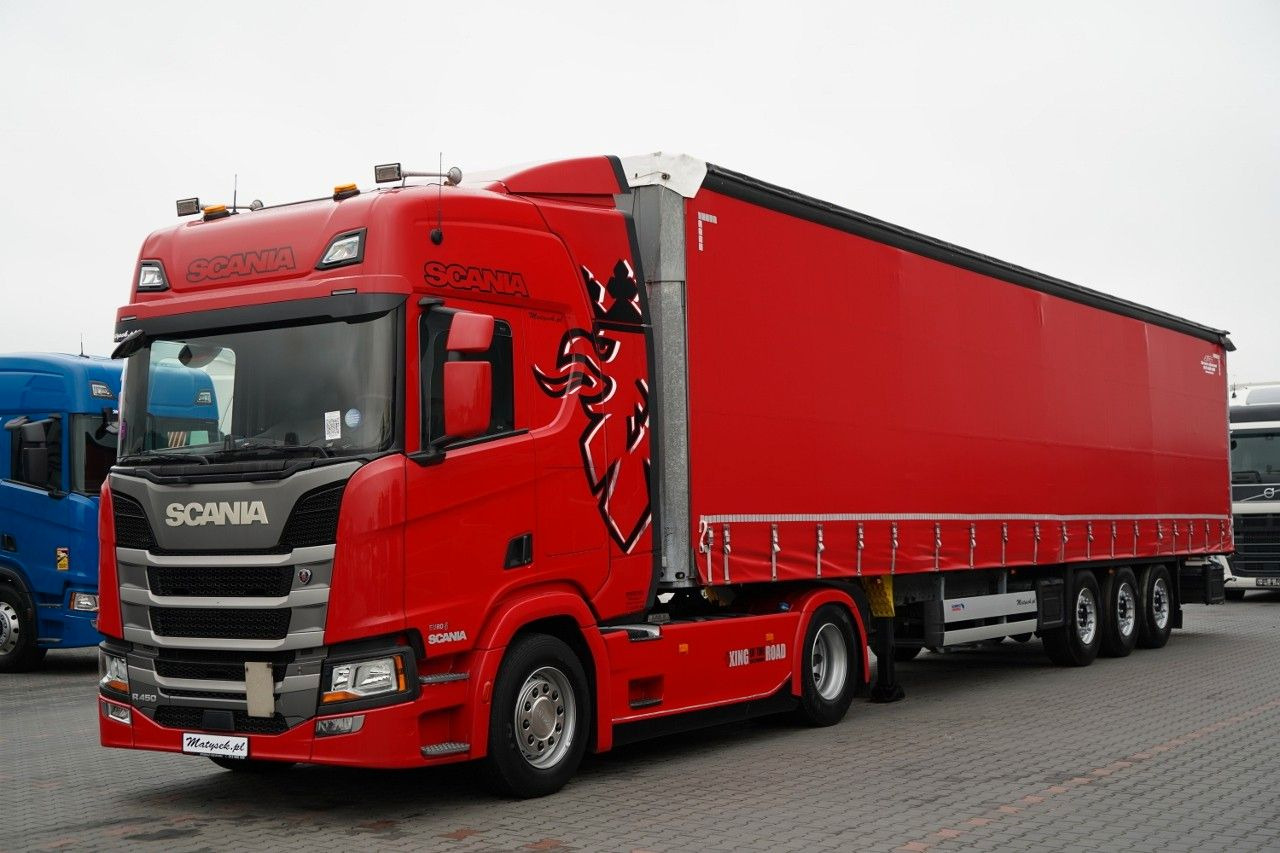 Scania R 450 / ZESTAW / + SCHMITZ / FIRANKA STANDARD / - Tracteur routier: photos 1 Scania R 450 / ZESTAW / + SCHMITZ / FIRANKA STANDARD / - Tracteur routier: photos 1