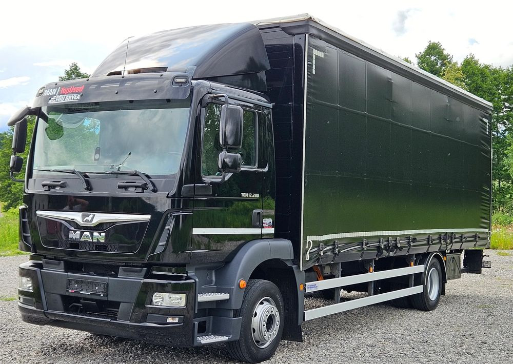 MAN TGM 12.290/15.290/E6/FIRANKA/BOCZNE DRZWI/BURTO-FIRANKA/18PALET/WINDA/NISKI PRZEBIEG/2018/CAŁY NA PODUSZKACH/SERWISOWANY - Camion à rideaux coulissants: photos 1 MAN TGM 12.290/15.290/E6/FIRANKA/BOCZNE DRZWI/BURTO-FIRANKA/18PALET/WINDA/NISKI PRZEBIEG/2018/CAŁY NA PODUSZKACH/SERWISOWANY - Camion à rideaux coulissants: photos 1