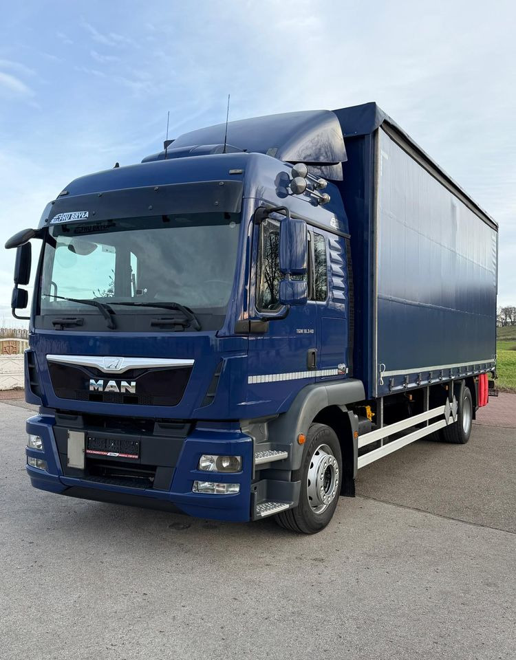MAN TGM 18.340 / FIRANKA / SPROWADZONY / 9100 ŁADOWNOŚĆ / 18 PALET / E6 / WINDA / - Camion à rideaux coulissants: photos 2 MAN TGM 18.340 / FIRANKA / SPROWADZONY / 9100 ŁADOWNOŚĆ / 18 PALET / E6 / WINDA / - Camion à rideaux coulissants: photos 2