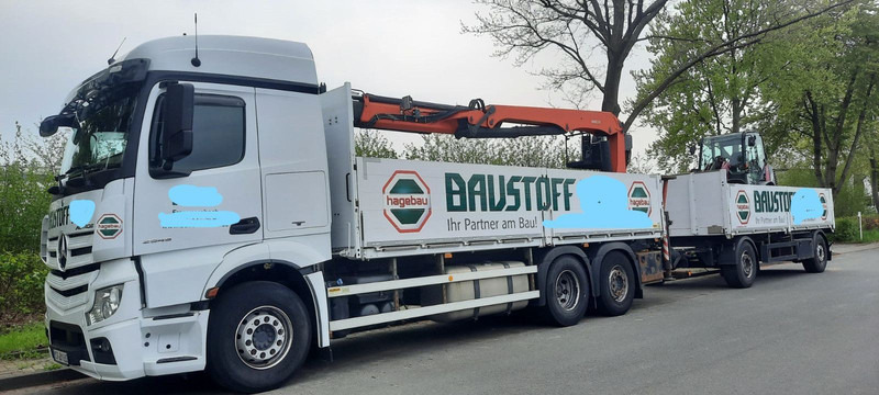 Mercedes-Benz 2545 Actros Pritsche Kran Palfinger PK21001 - Camion plateau, Camion grue: photos 1 Mercedes-Benz 2545 Actros Pritsche Kran Palfinger PK21001 - Camion plateau, Camion grue: photos 1