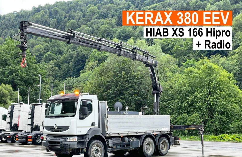 Renault Kerax 380 EEV // Skrzynia Burtowa // HIAB XS166 Hipro + Radio // Zwolnice // // - Camion grue, Camion plateau: photos 1 Renault Kerax 380 EEV // Skrzynia Burtowa // HIAB XS166 Hipro + Radio // Zwolnice // // - Camion grue, Camion plateau: photos 1