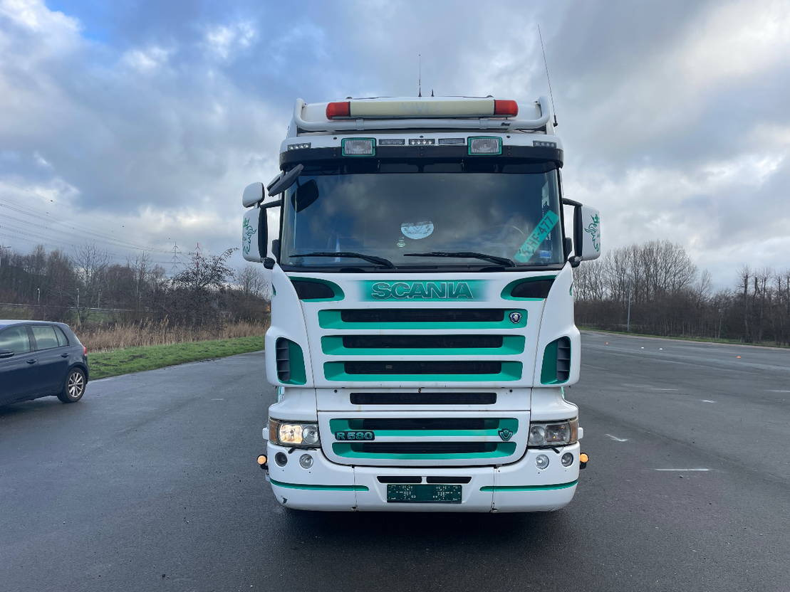 Camion grue Scania R580 V8 Effer 370 crane with jib and winch: photos 8