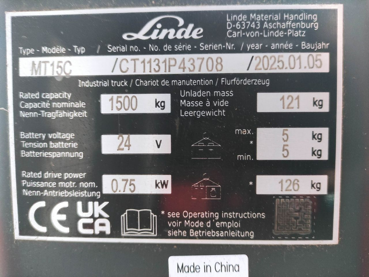 Linde MT15C - Transpalette: photos 5 Linde MT15C - Transpalette: photos 5