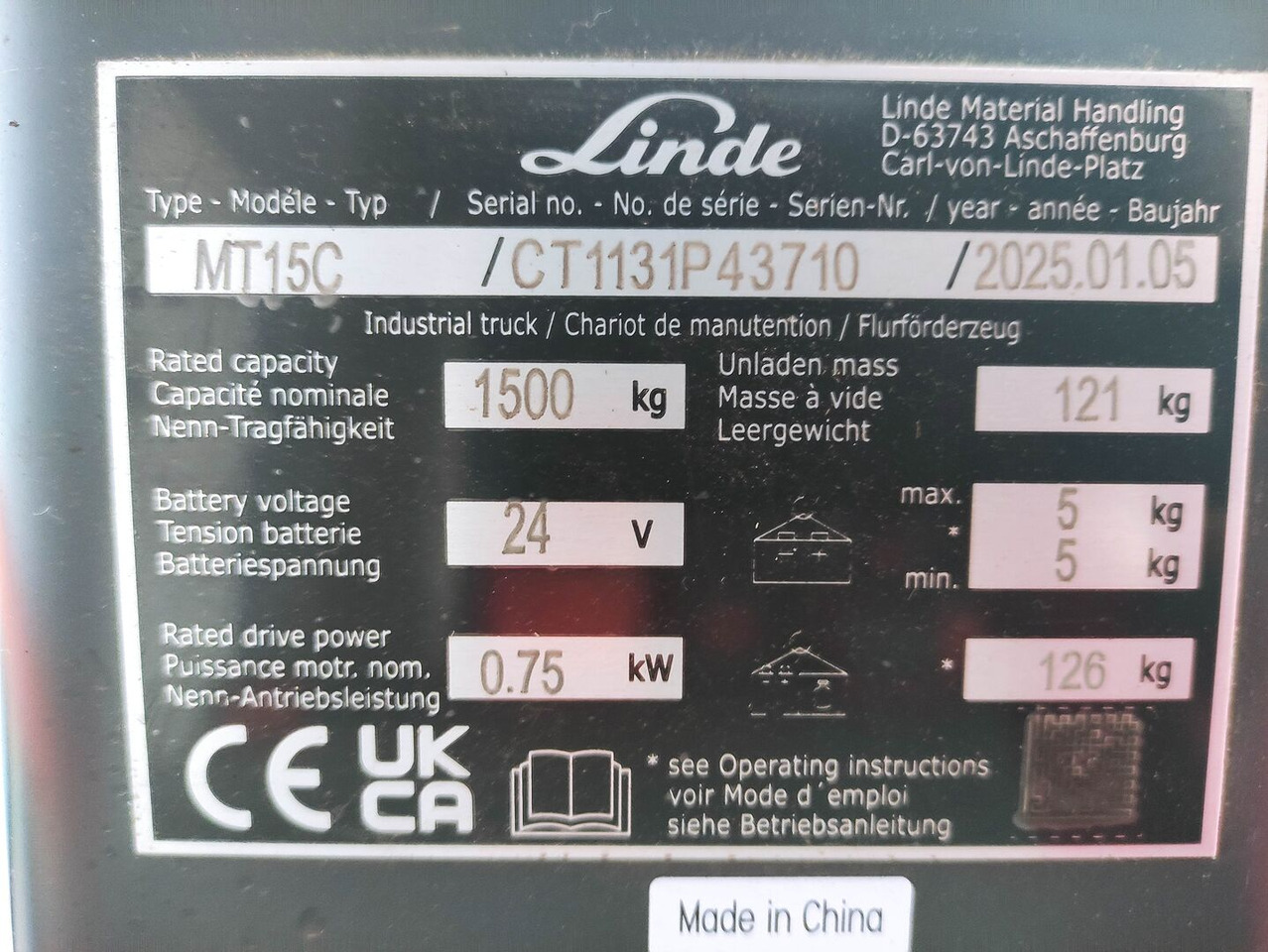 Linde MT15C - Transpalette: photos 5 Linde MT15C - Transpalette: photos 5